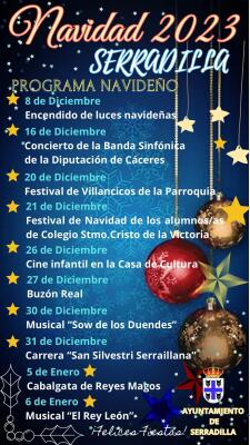 PROGRAMA DE ACTIVIDADES NAVIDEÑAS 2023/24 EN SERRADILLA